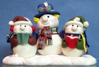 3 Snowmen - singing Xmas carols, wear scarfs