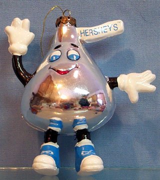 Hershey Kiss - stands waving blue/white sneakers