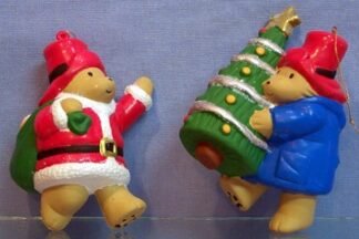 Paddington Bear - w/xmas tree, blue coat