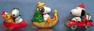 Snoopy - in canoe w/xmas tree, Woodstock